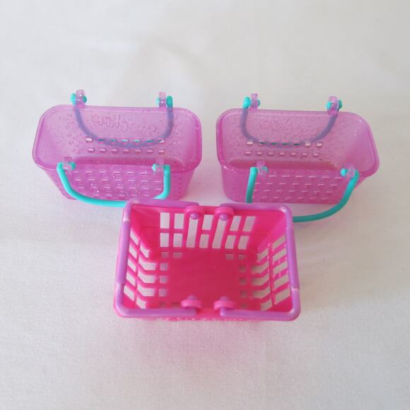 SHOPKINS Shopping Baskets Lot of 3 Season 2 and 3 Purple Handles Empty - Picture 6 of 9